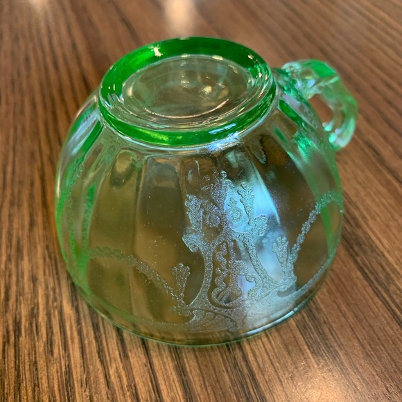 Kitchen Vintage Green Depression Glass Tea Cup Poshmark